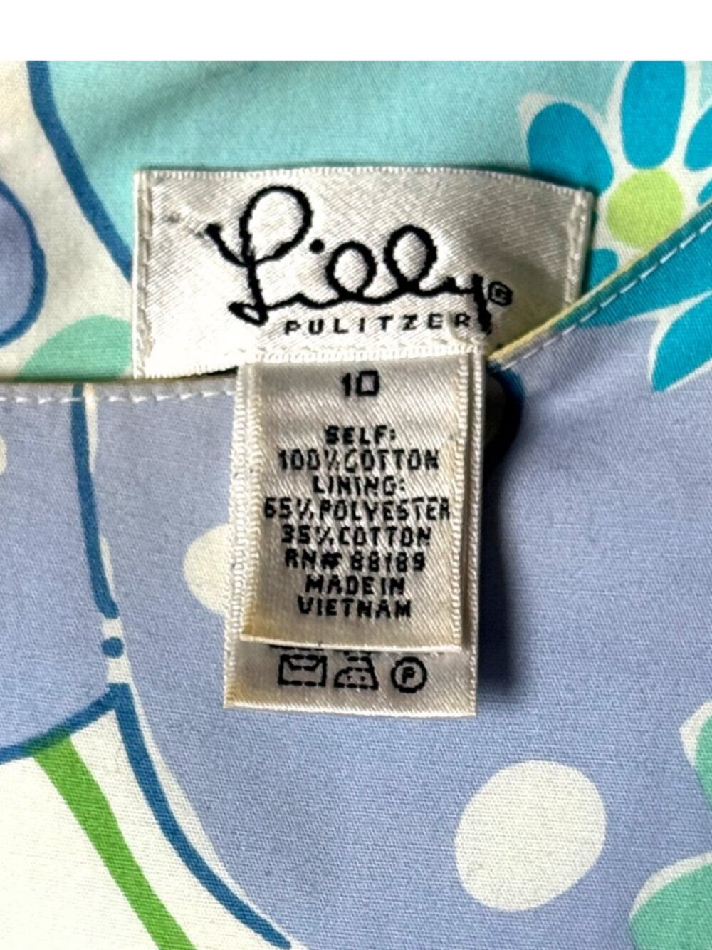 Lilly Pulitzer Bright Whale Floral Summer Print Shift Dress Pom Pom Trim Size 10 - Picture 4 of 10